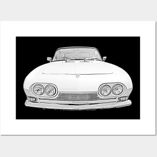 Reliant Scimitar 1960s British classic car monochrome Posters and Art